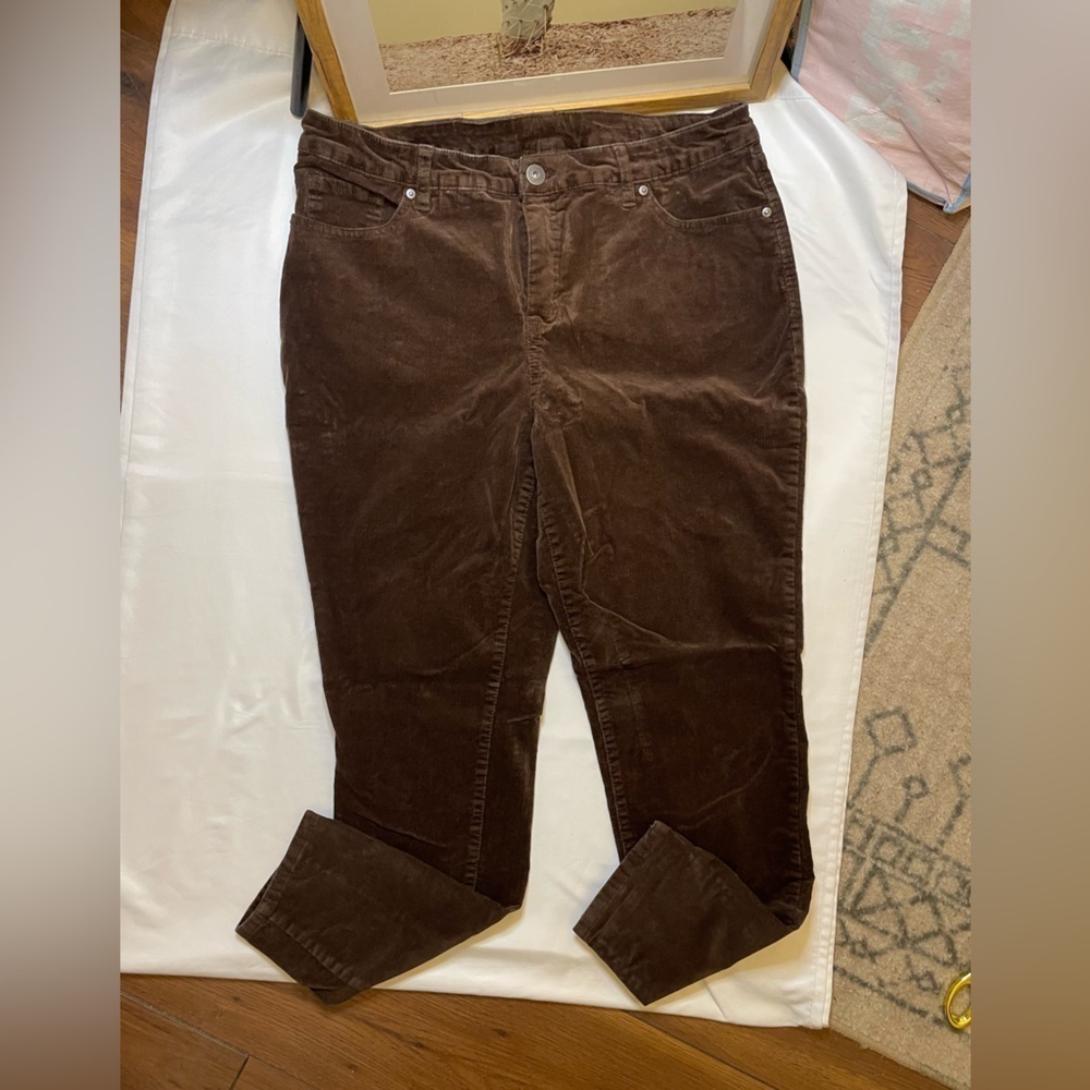 Style & Co. size 14 brown corduroy straight leg pants